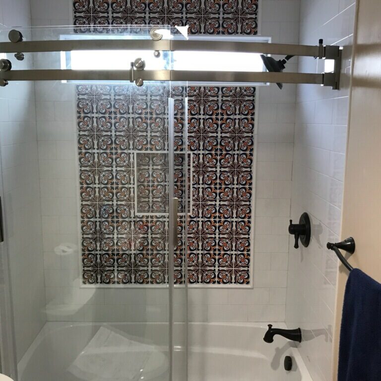 bathroom glass doors addition